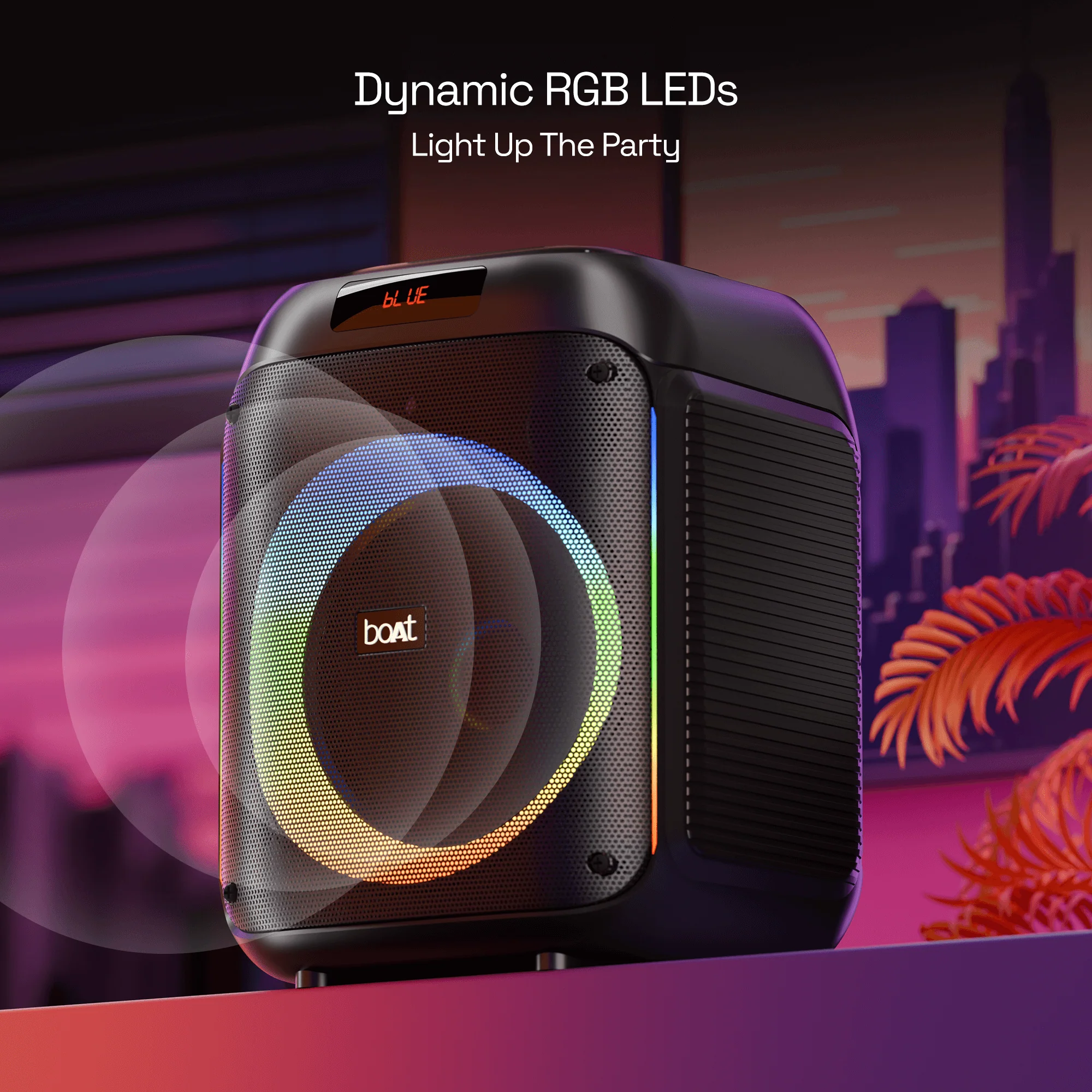 boAt Party Pal 220 Midnight Black Bluetooth 80W boAt Signature Sound Speaker - Image 5