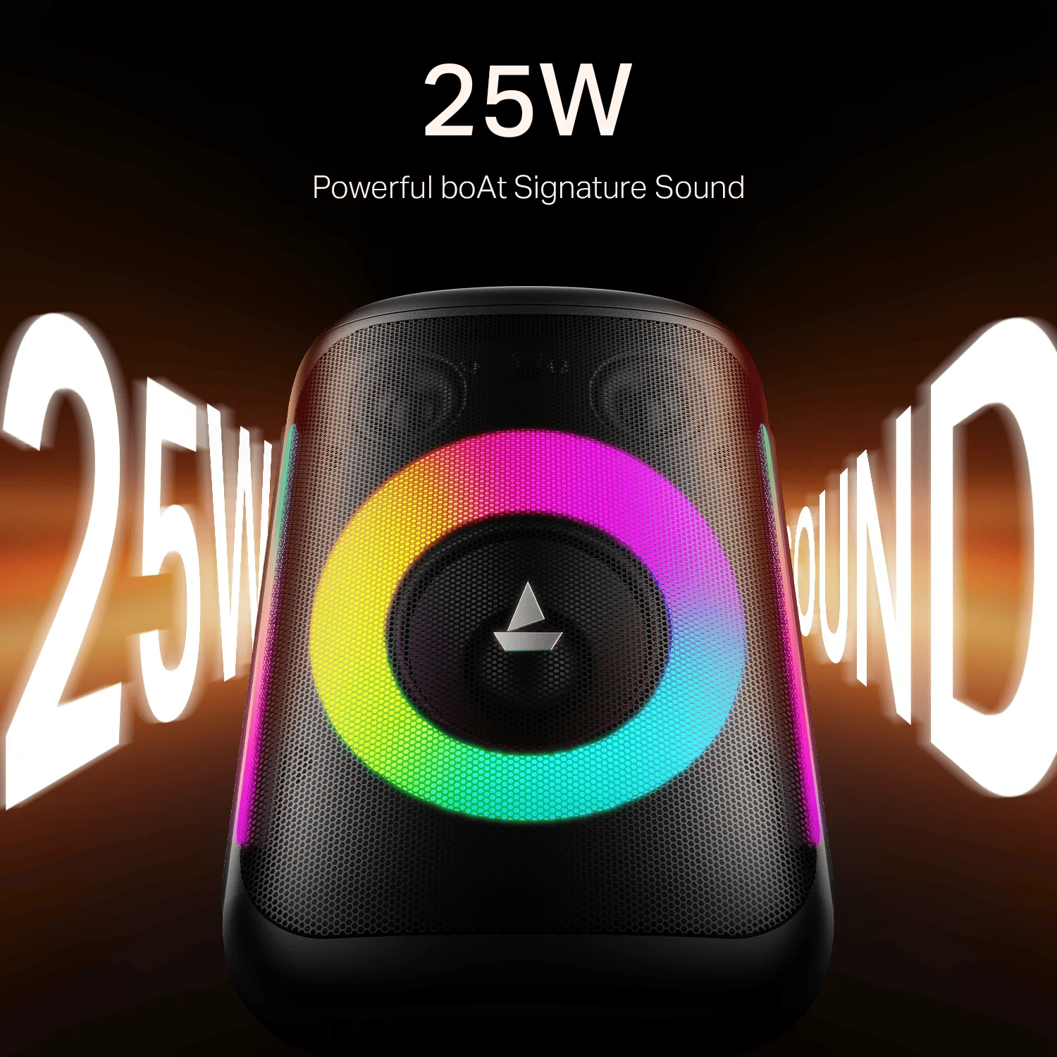boAt PartyPal 30/ PartyPal Bang Premium Black 25W Sound, RGB LEDs Bluetooth Speaker - Image 2