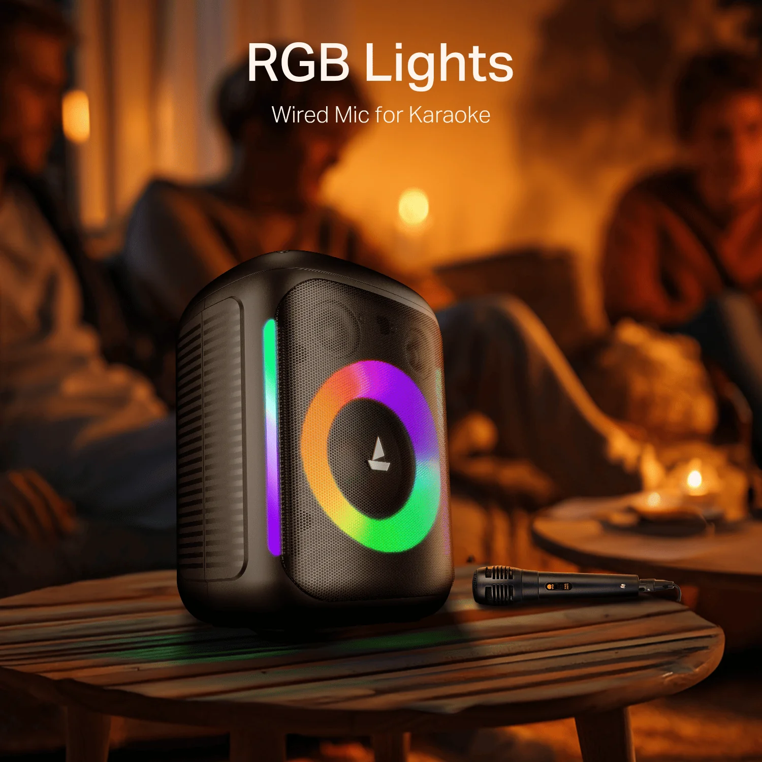boAt PartyPal 30/ PartyPal Bang Premium Black 25W Sound, RGB LEDs Bluetooth Speaker - Image 3