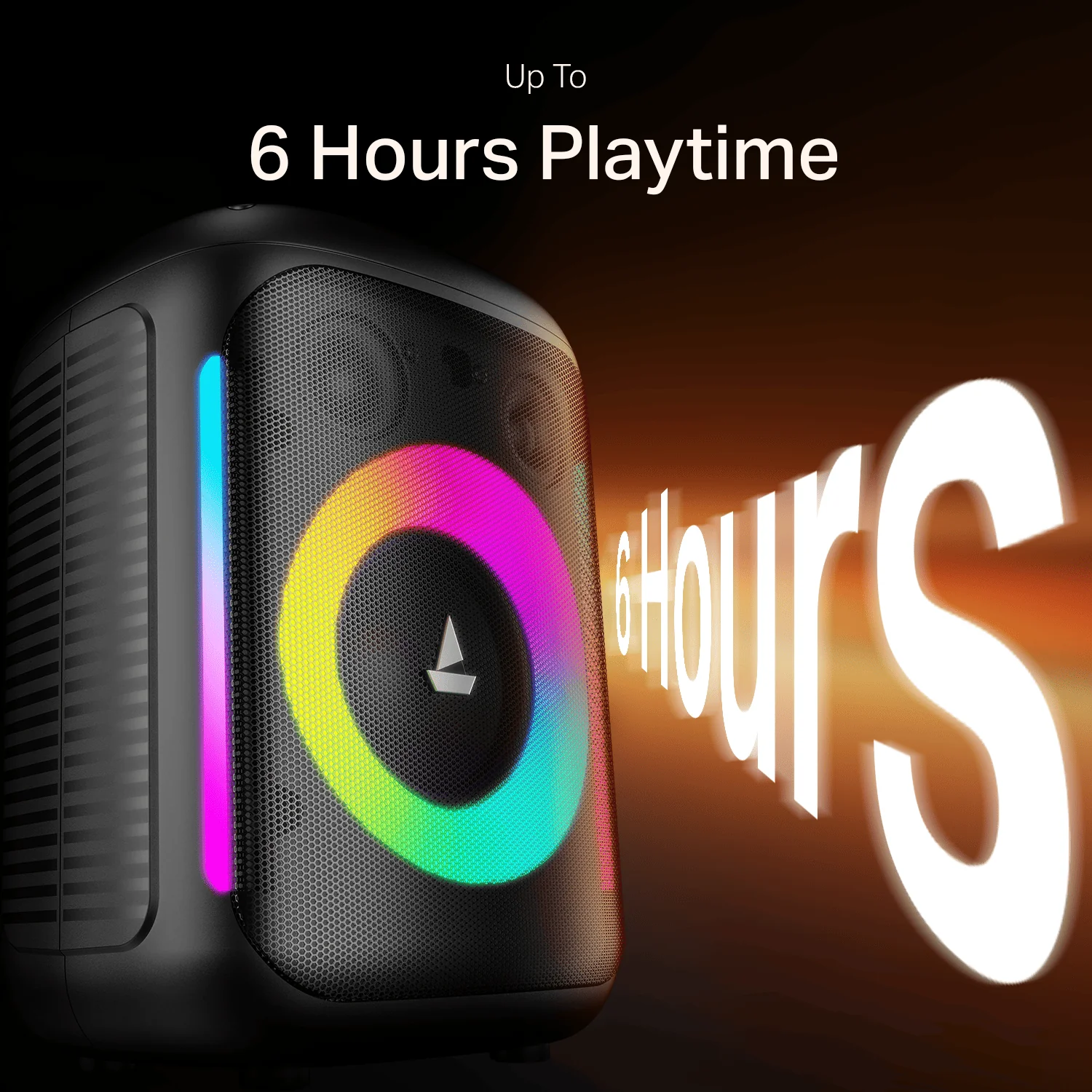 boAt PartyPal 30/ PartyPal Bang Premium Black 25W Sound, RGB LEDs Bluetooth Speaker - Image 5