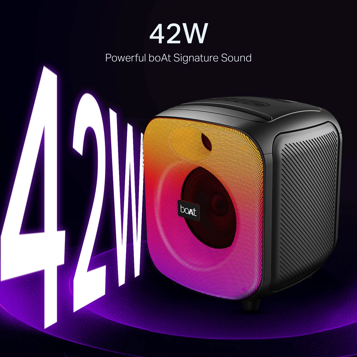 boAt PartyPal 68 Pro Premium Black 42W Sound, RGB LEDs, Bluetooth Speaker - Image 3
