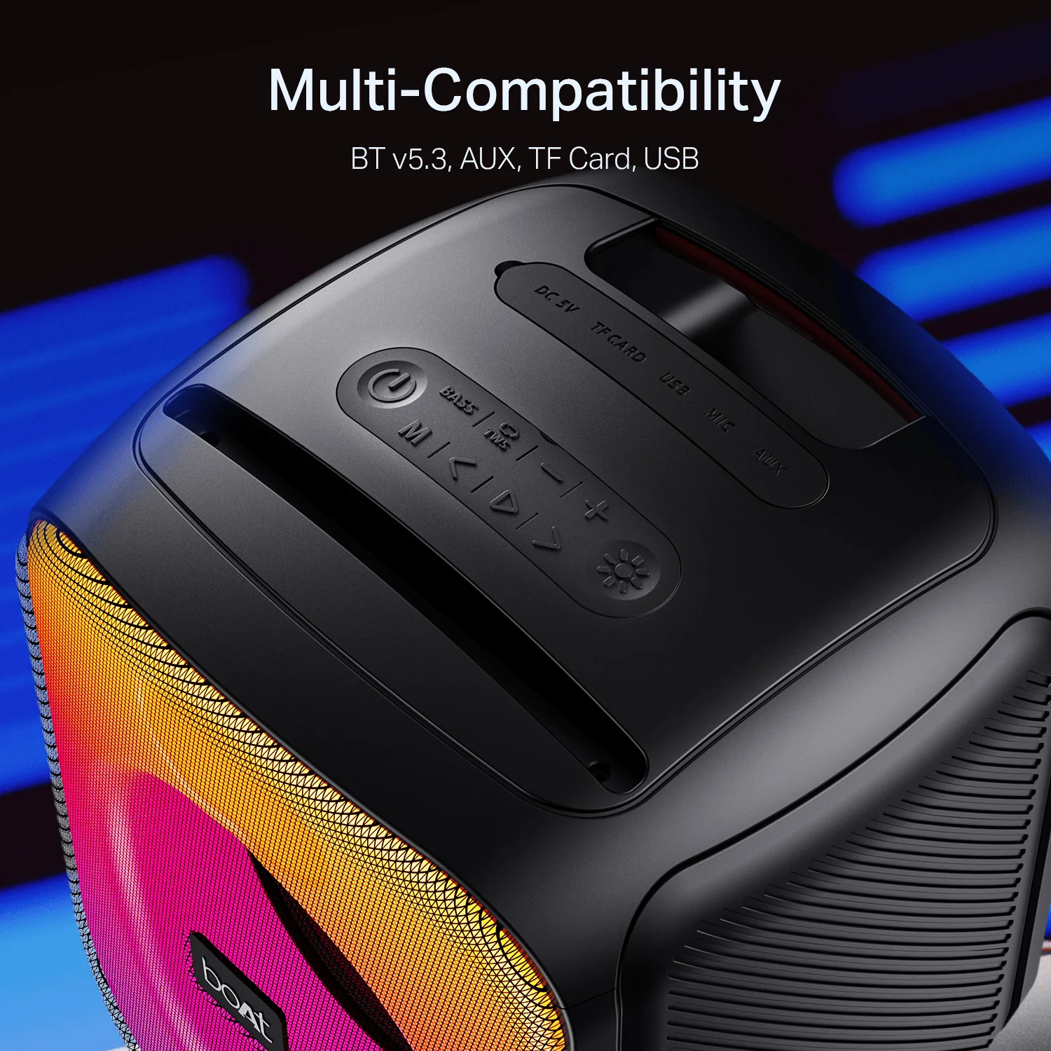boAt PartyPal 68 Pro Premium Black 42W Sound, RGB LEDs, Bluetooth Speaker - Image 7