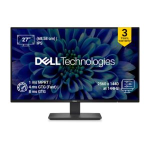 Dell SE2726D 27-inch Flat Screen IPS Panel QHD 144Hz 1 ms Anti-glare AMD FreeSync Flicker-free Eye Comfort Black Monitor