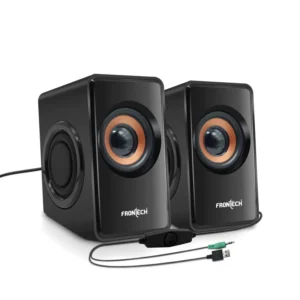Frontech SPK-0001 5W USB-Powered 3.5mm AUX 2.0 Multimedia Black Laptop, Desktop Speakers