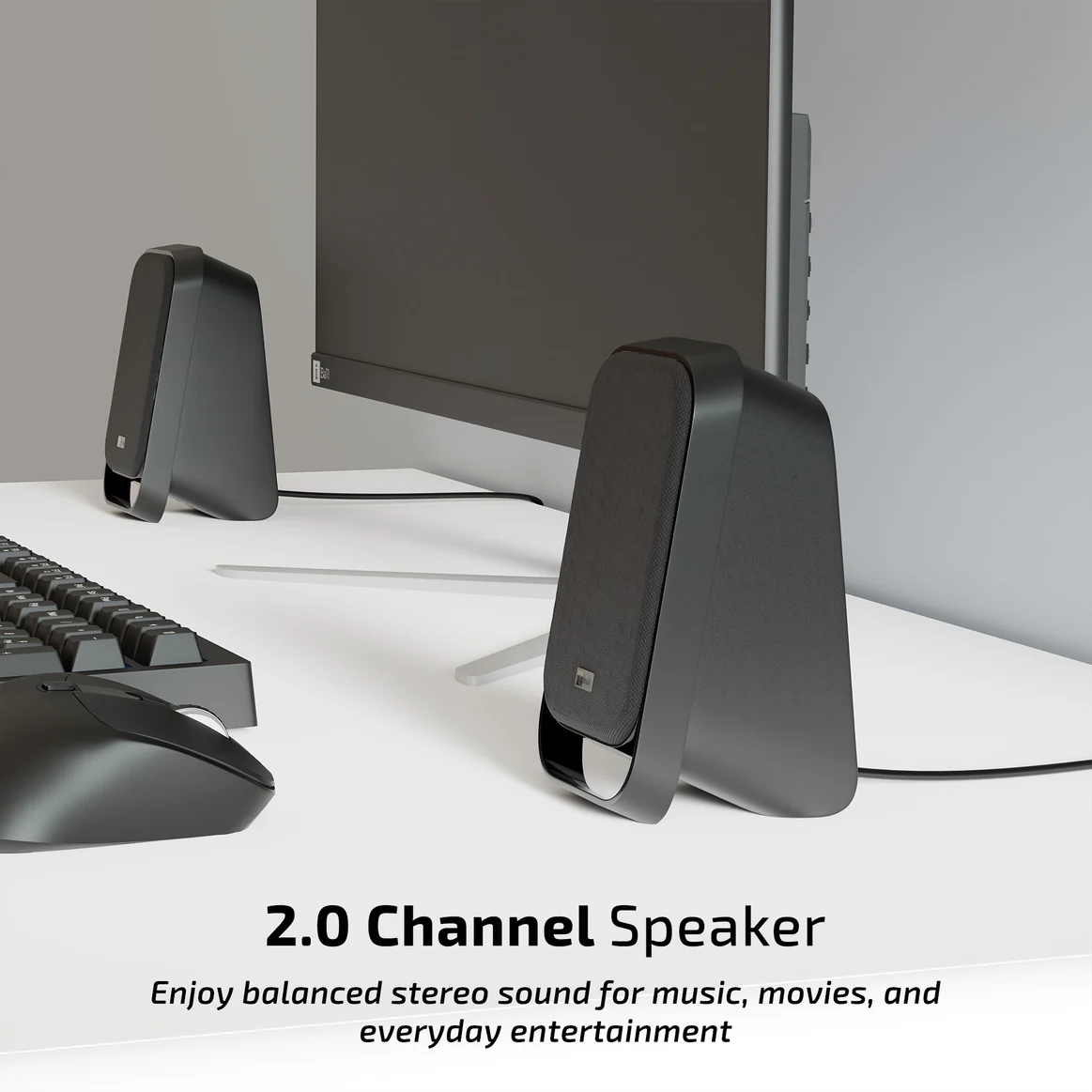 iBall Soundwave 100 5W USB Power 3.5mm Audio Input 2.0 channel Black Laptop, Desktop Speaker - Image 2