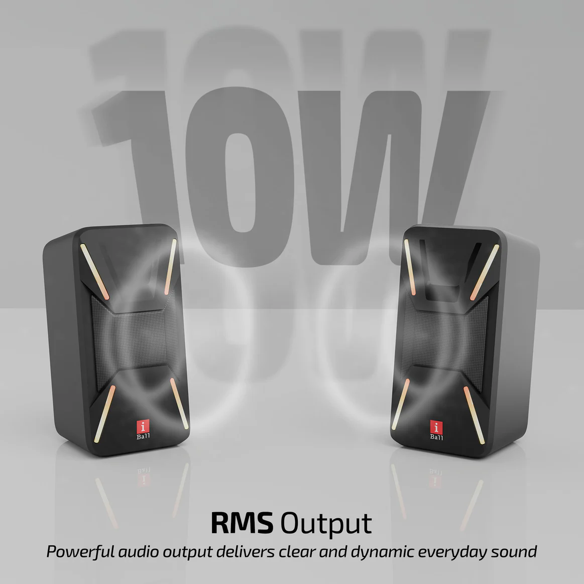 iBall Soundwave 300 10W RMS Output USB Power 3.5mm Audio Input 7 RGB LED Modes 2.0 channel Black Laptop, Desktop Speaker - Image 3