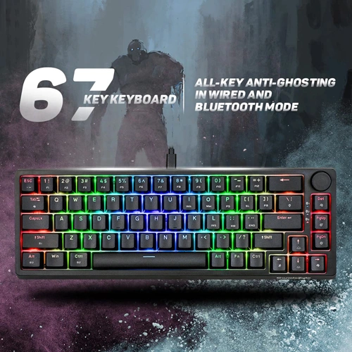 Cosmic Byte CB-GK-33 Astra Hot-Swappable Mechanical Wired & Bluetooth Keyboard With Per Key RGB And Hot Swappable Blue Switches ( TCBP03405 ) - Image 4