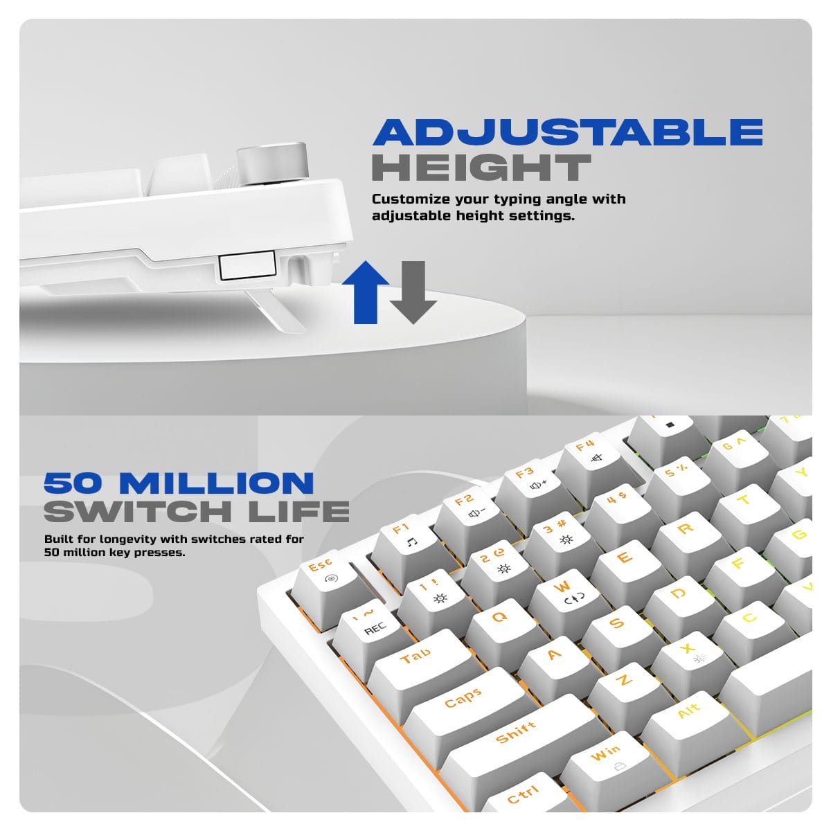Cosmic Byte CB-GK-42 Phantom TKL Gasket Mechanical Wired Swappable RGB White Keyboard With PreLubed Red Switches ( TCBP03495 ) - Image 5