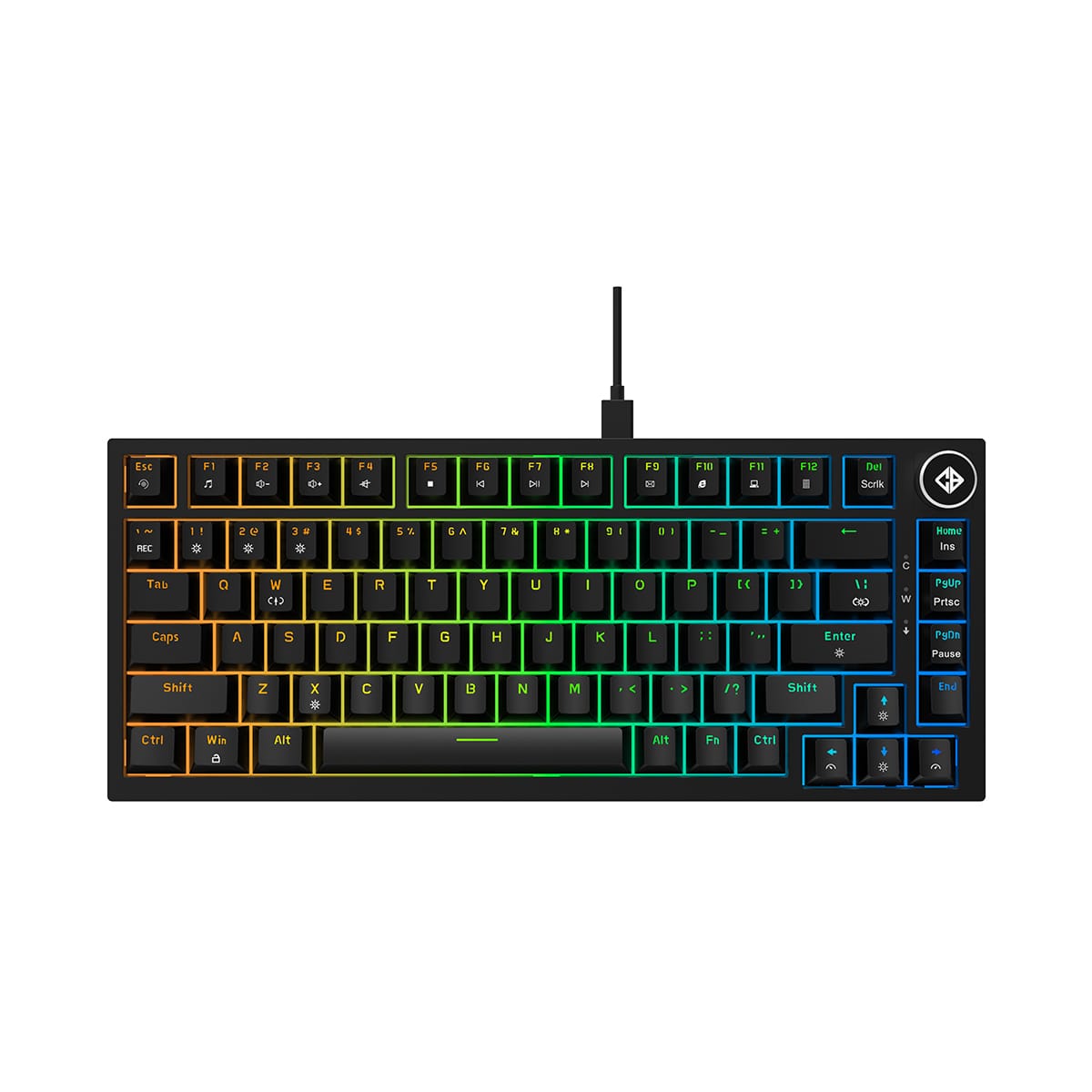 Cosmic Byte CB-GK-43 Phantom TKL Gasket Mechanical Wired Swappable RGB Black Keyboard With PreLubed Red Switches ( TCBP03498 )