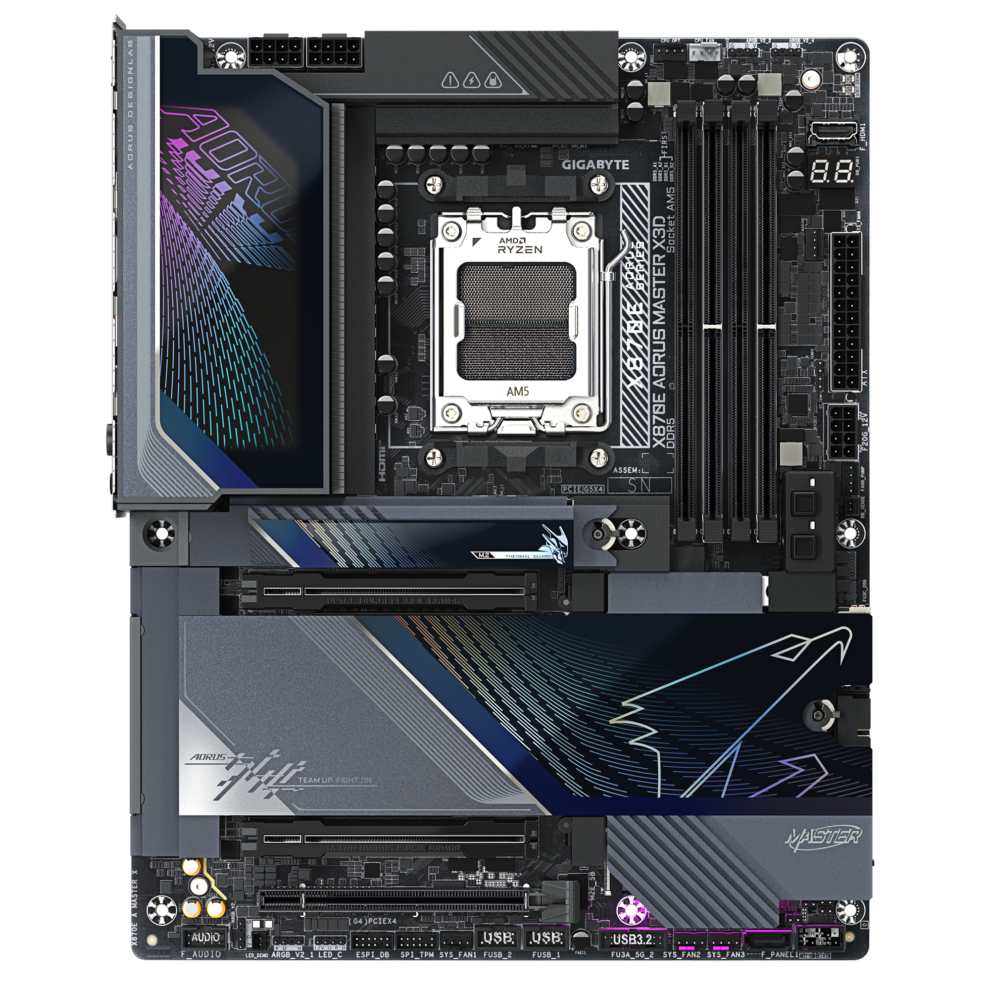 Gigabyte X870E AORUS MASTER X3D ATX Motherboard ( AMD Socket AM5 , Support AMD Ryzen 9000 , 8000 , 7000 Series Processors , 4 x DDR5 RAM Slots, Max 256GB RAM Support ) - Image 4