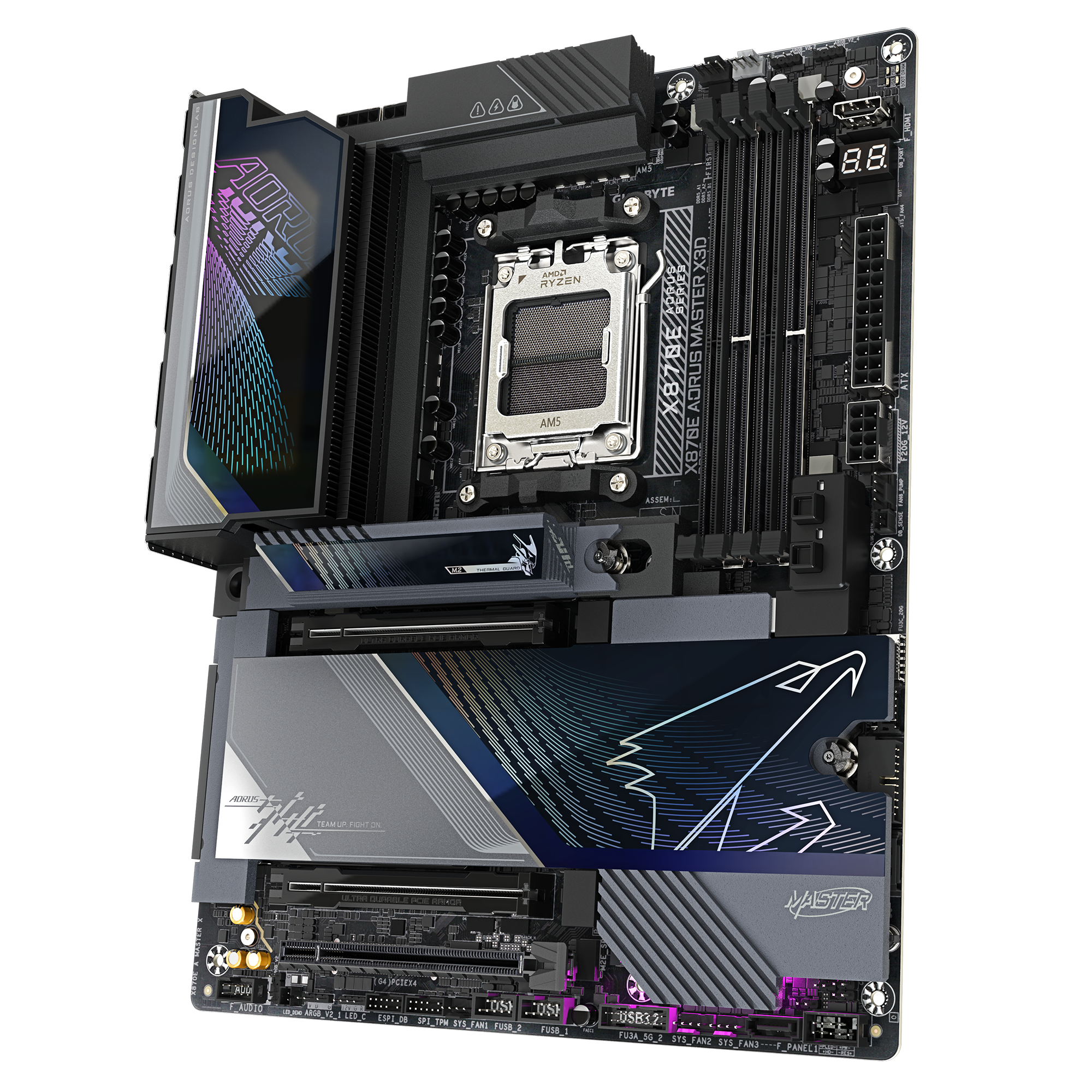 Gigabyte X870E AORUS MASTER X3D ATX Motherboard ( AMD Socket AM5 , Support AMD Ryzen 9000 , 8000 , 7000 Series Processors , 4 x DDR5 RAM Slots, Max 256GB RAM Support ) - Image 2