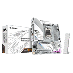 Gigabyte X870M AORUS ELITE WIFI7 ICE Micro ATX Motherboard ( AMD Socket AM5 , Support AMD Ryzen 9000 , 8000 , 7000 Series Processors , 4 x DDR5  RAM Slots, Max 256GB RAM Support )