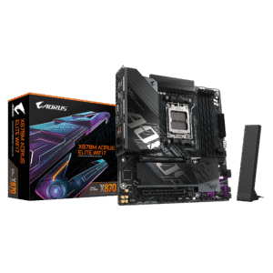 Gigabyte X870M AORUS ELITE WIFI7 Micro ATX Motherboard ( AMD Socket AM5 , Support AMD Ryzen 9000 , 8000 , 7000 Series Processors , 4 x DDR5  RAM Slots, Max 256GB RAM Support )
