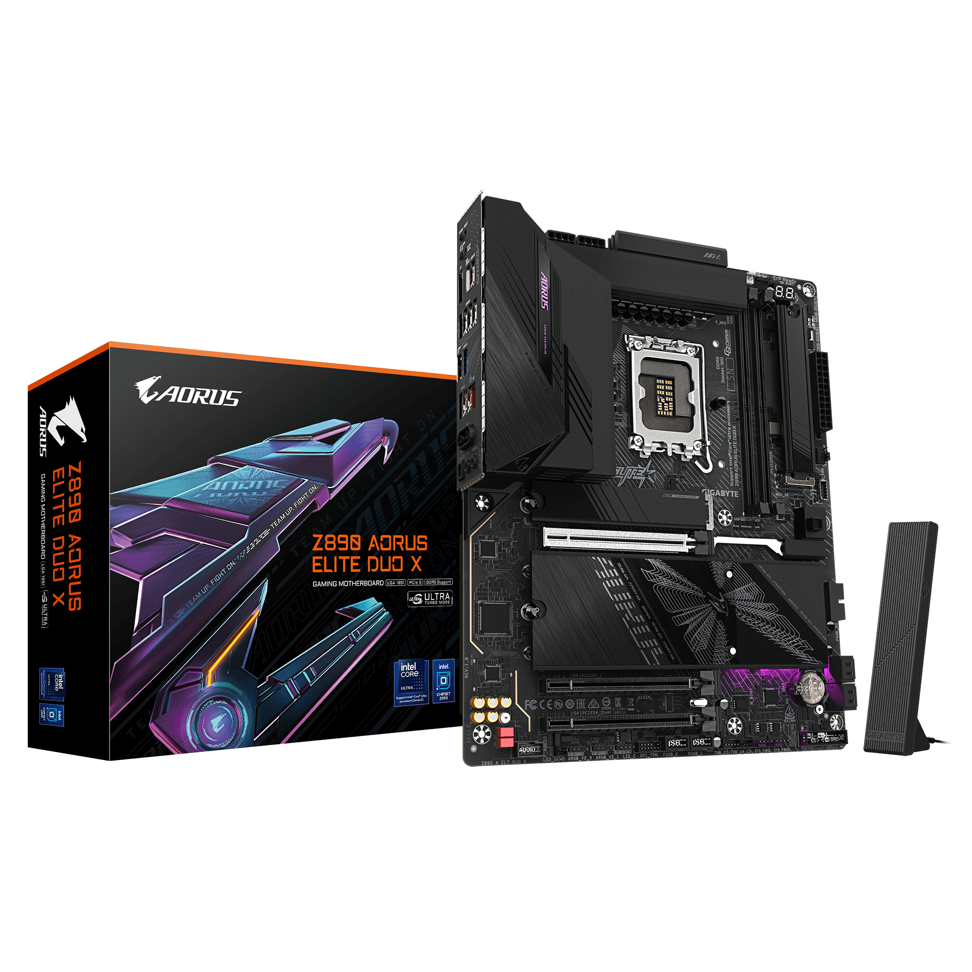 Gigabyte Z890 AORUS ELITE DUO X ATX Motherboard ( Intel Socket LGA1851, Support Support for Intel Core Ultra Processors, 2 x DDR5 RAM Slots, Max 256GB RAM Support )