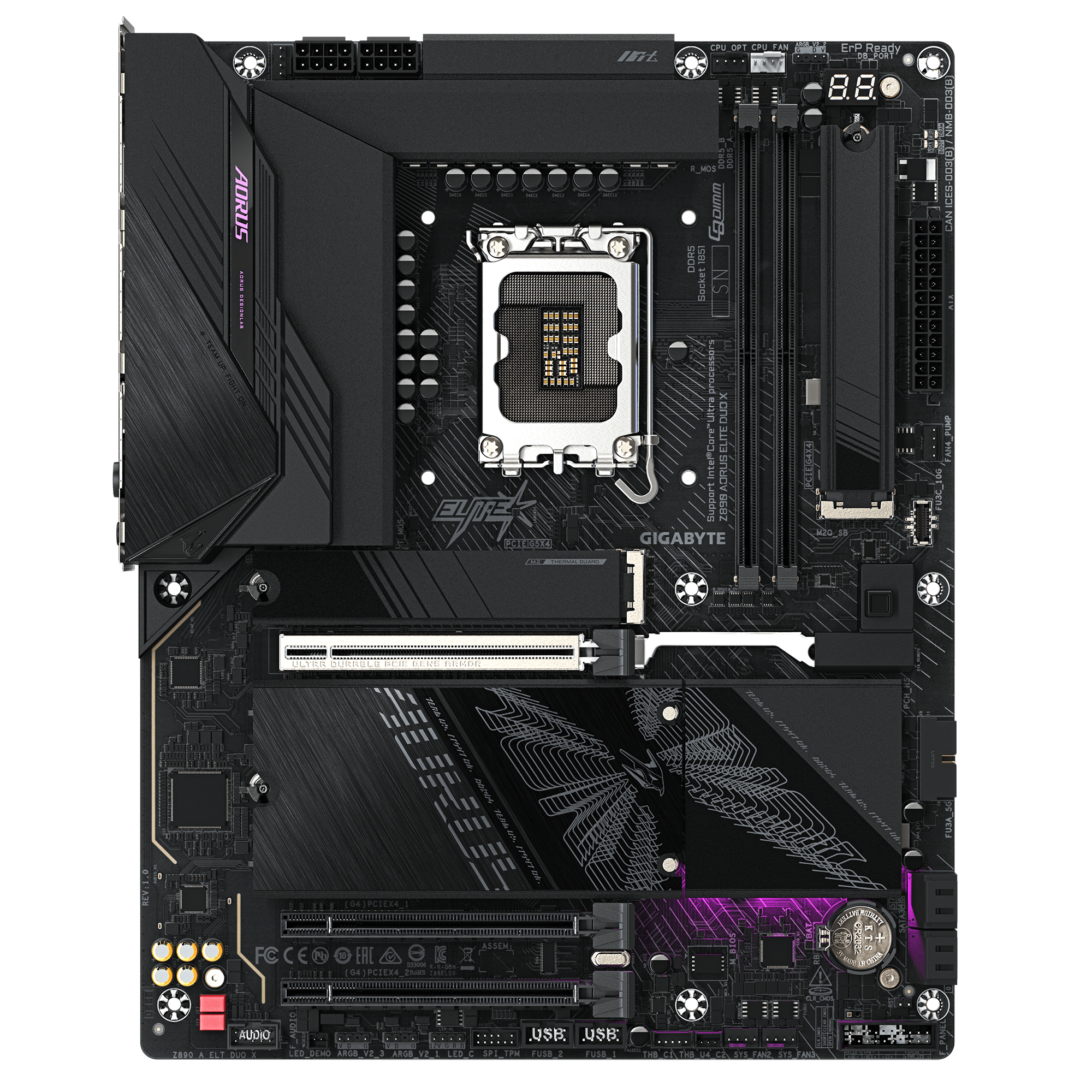 Gigabyte Z890 AORUS ELITE DUO X ATX Motherboard ( Intel Socket LGA1851, Support Support for Intel Core Ultra Processors, 2 x DDR5 RAM Slots, Max 256GB RAM Support ) - Image 2