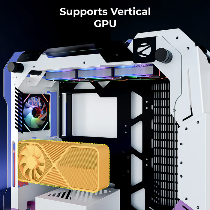 Zebronics Zeb Phantom Pro EATX Full Tower Tempered Glass Side panel Gaming Cabinet With Pre-Installed Inner Glow ARGB LED Fans - Image 6