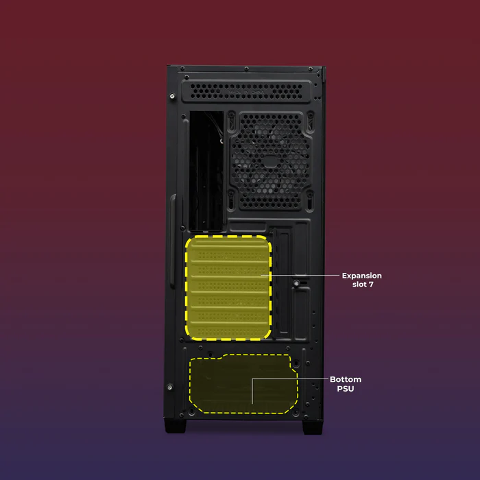 Zebronics Zeb Rogue Black E-ATX Mid Tower Tempered Glass Panel Gaming Cabinet With Pre-Installed ARGB Fans - Image 3