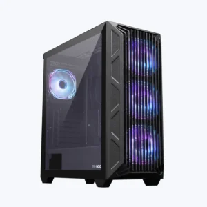 Zebronics Zeb Rogue Black E-ATX Mid Tower Tempered Glass Panel Gaming Cabinet With Pre-Installed ARGB Fans