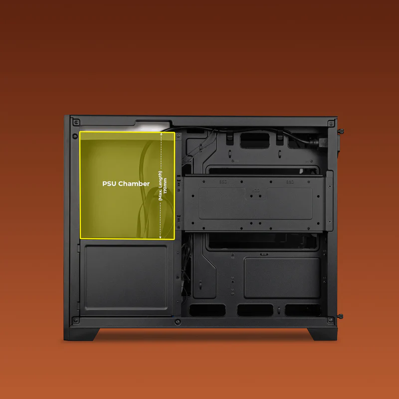 Zebronics Zeb Mercury 20 Black mATX Cube Premium Tempered Glass Panel Gaming Cabinet With Pre-Installed ARGB Fans - Image 2