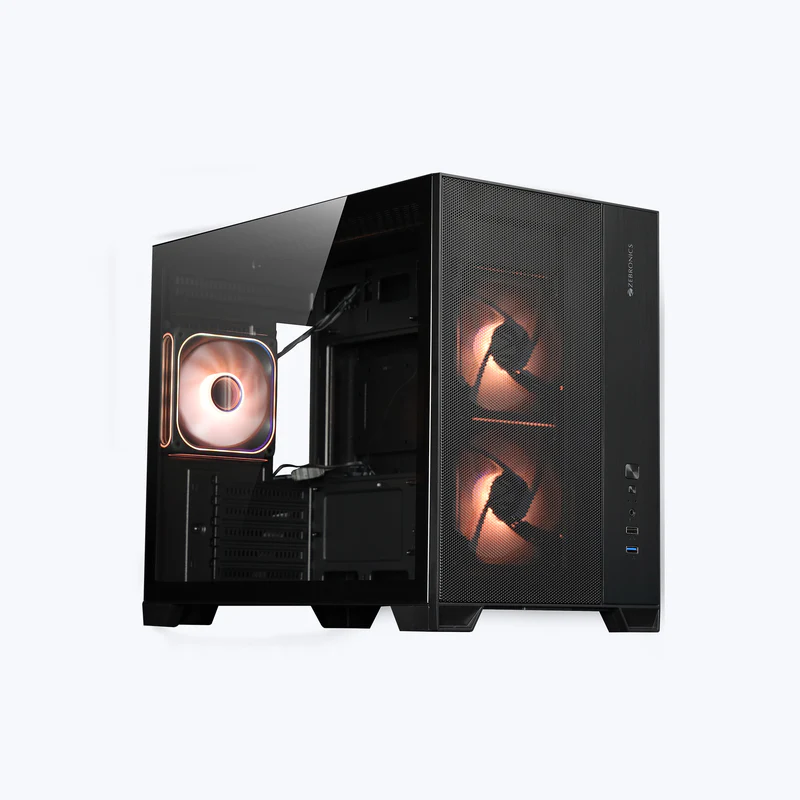 Zebronics Zeb Mercury 20 Black mATX Cube Premium Tempered Glass Panel Gaming Cabinet With Pre-Installed ARGB Fans