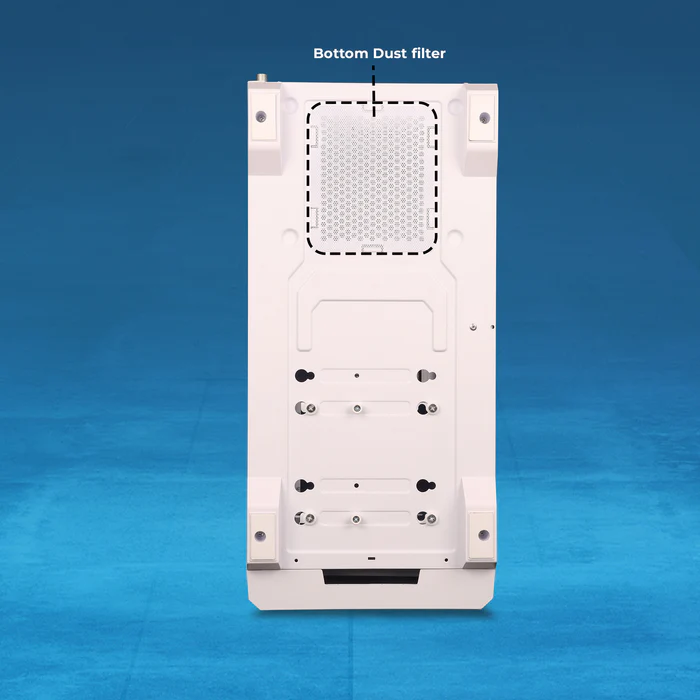 Zebronics Zeb Spectra White E-ATX Mid Tower Tempered Glass Panel Gaming Cabinet With Pre-Installed ARGB Fans - Image 2
