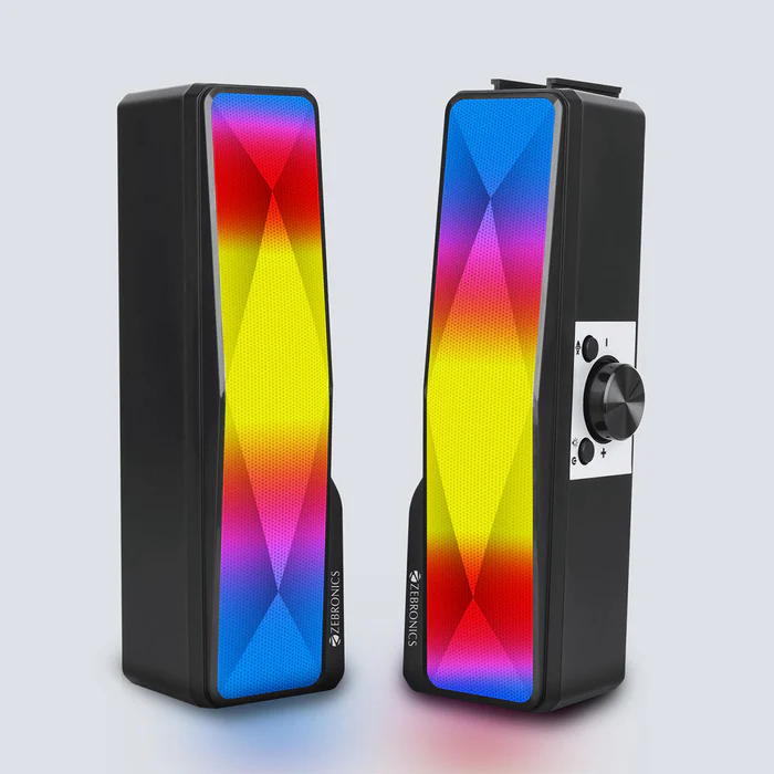 Zebronics Zeb Wonderbar 20 10W USB Powered AUX Connectivity Black Laptop/Desktop Speaker With 10 RGB Modes + 1 OFF Mode - Image 2