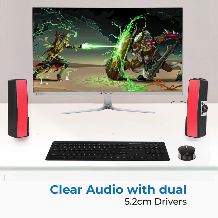 Zebronics Zeb Wonderbar 20 10W USB Powered AUX Connectivity Black Laptop/Desktop Speaker With 10 RGB Modes + 1 OFF Mode - Image 5