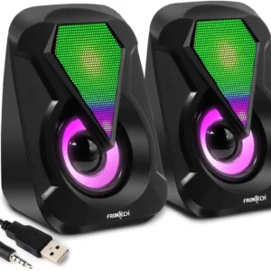 FRONTECH Spk-0004 6w USB-Powered 3.5mm AUX RGB Lighting 2.0 Multimedia Laptop, Desktop Speakers 