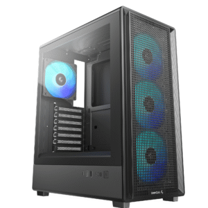 Deepcool CC550 4F ATX Mid Tower Tempered Glass Side Panel Black High- Airflow PC Case With Pre-Installed ARGB Fans ( R-CC550BKANA4-G )