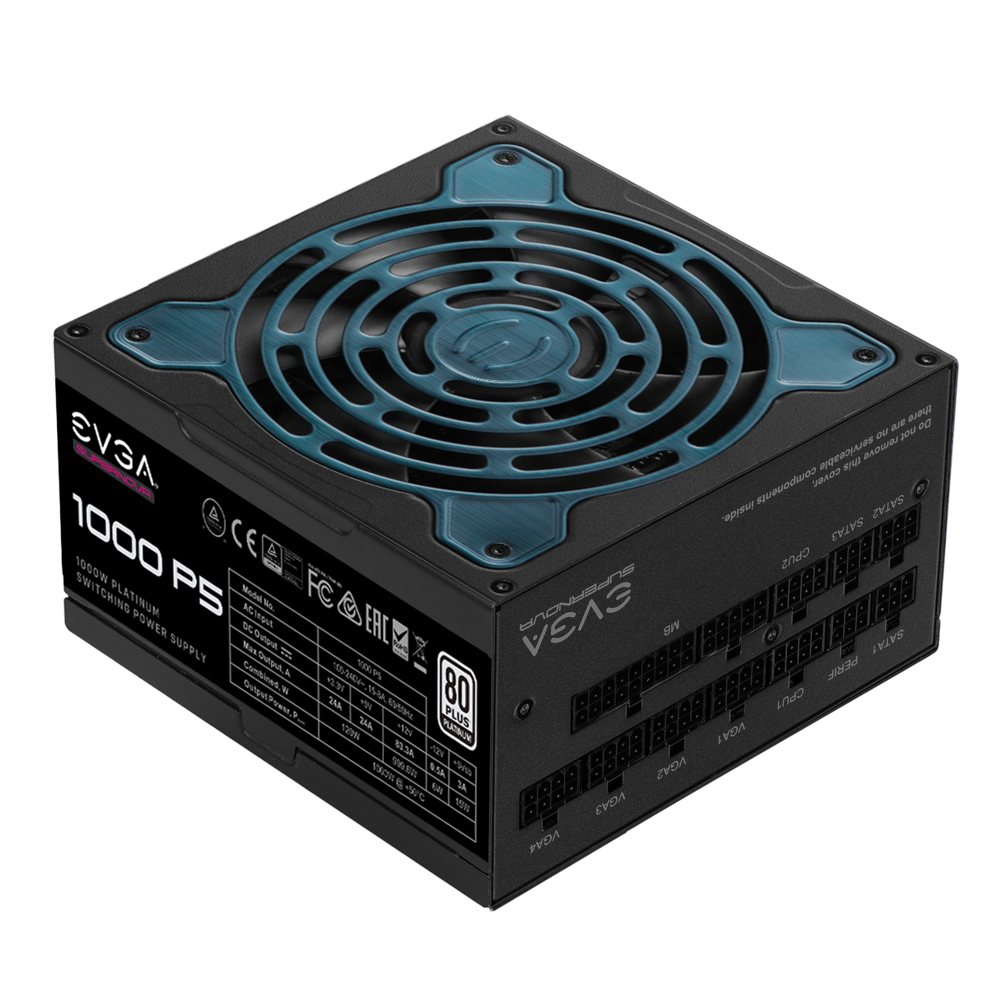 EVGA SuperNova 1000 P5 80 Plus Platinum 1000 Watt Fully Modular Power Supply Unit ( 220-P5-1000-X1 ) - Image 4
