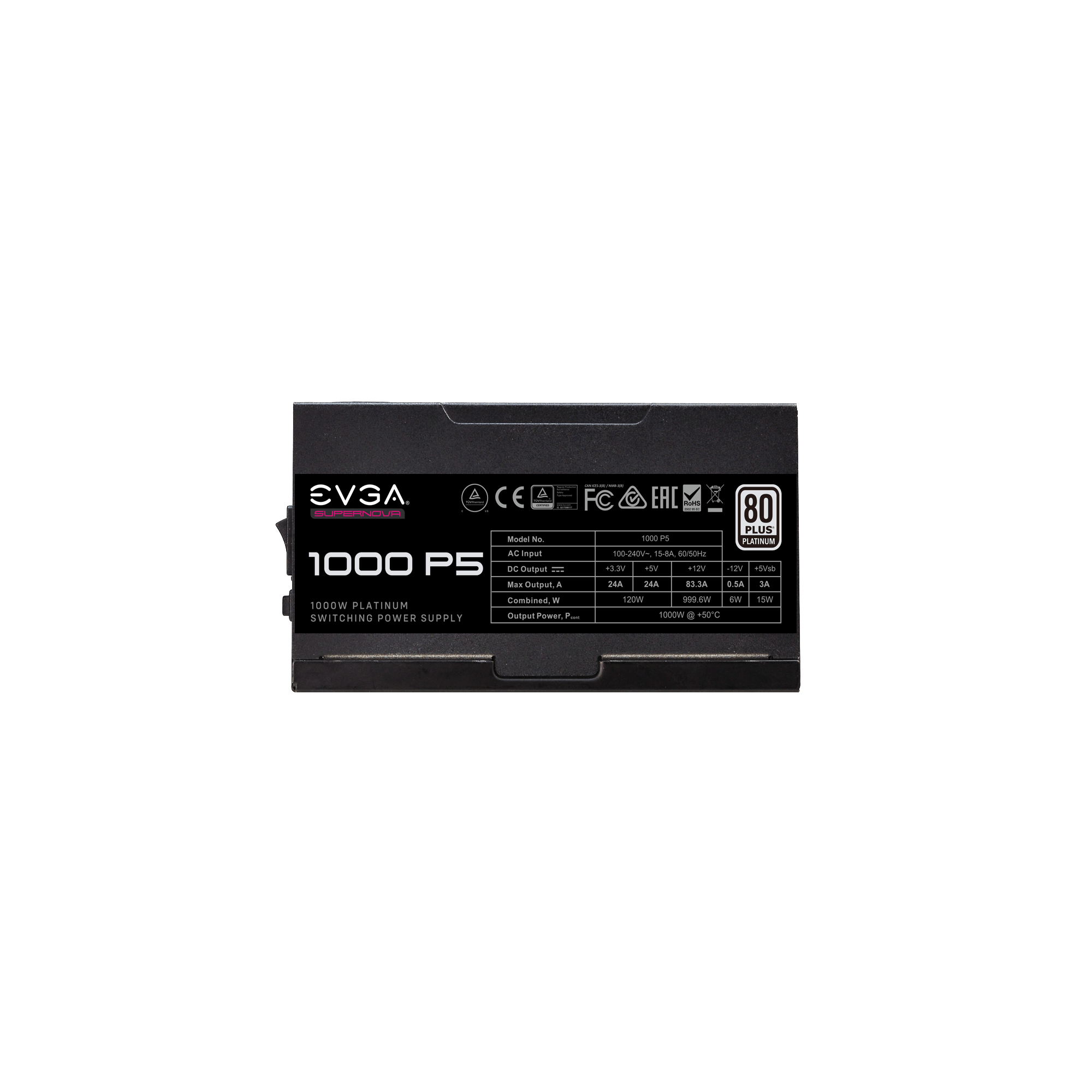 EVGA SuperNova 1000 P5 80 Plus Platinum 1000 Watt Fully Modular Power Supply Unit ( 220-P5-1000-X1 ) - Image 6