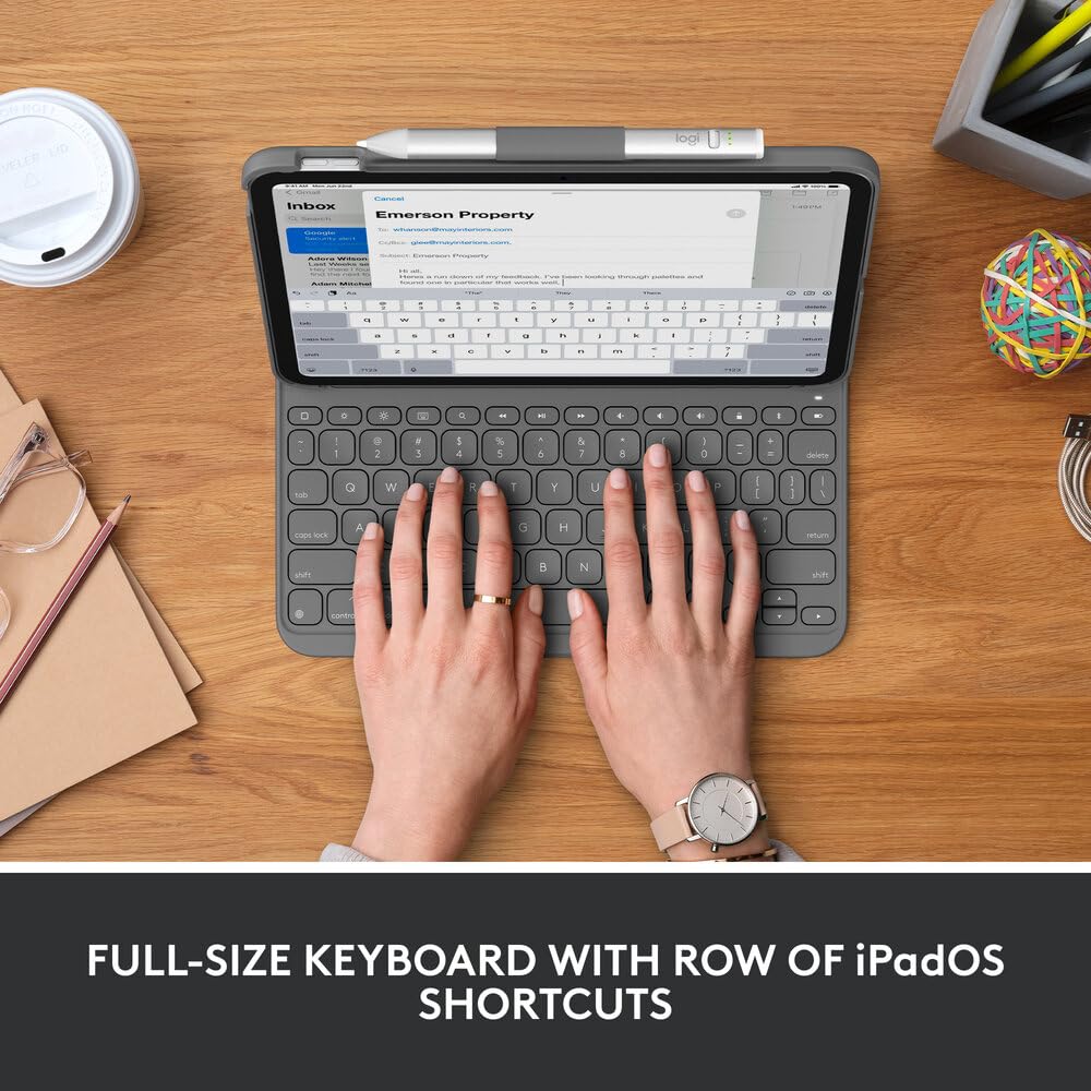 Logitech Slim Folio Keyboard Case for iPad (10th Generation) with Integrated Bluetooth Wireless Keyboard ( 920-011422 ) - Image 2