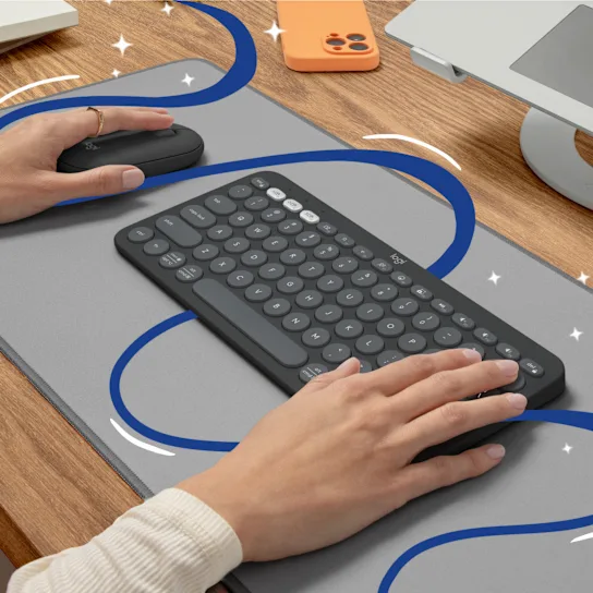Logitech Pebble 2 Combo Tonal Graphite Slim, multi-device Bluetooth keyboard and mouse with customizable keys and button. ( 920-012187 ) - Image 2