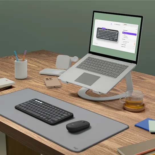 Logitech Pebble 2 Combo Tonal Graphite Slim, multi-device Bluetooth keyboard and mouse with customizable keys and button. ( 920-012187 ) - Image 3