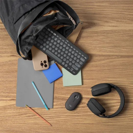 Logitech Pebble 2 Combo Tonal Graphite Slim, multi-device Bluetooth keyboard and mouse with customizable keys and button. ( 920-012187 ) - Image 5