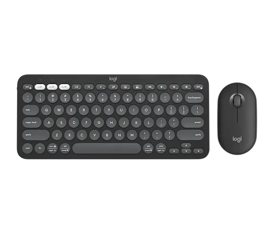 Logitech Pebble 2 Combo Tonal Graphite Slim, multi-device Bluetooth keyboard and mouse with customizable keys and button. ( 920-012187 )