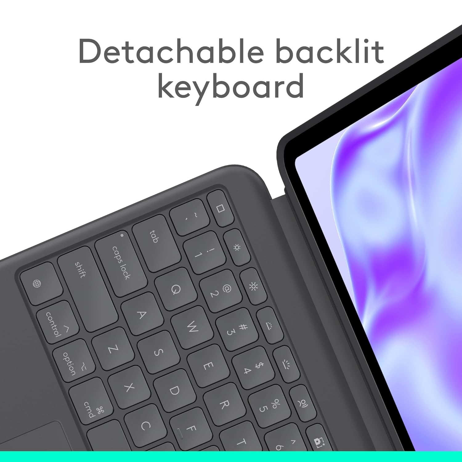 Logitech Combo Touch iPad Air 13-inch (M2, M3 & M4) Keyboard Case Detachable Backlit Keyboard with Kickstand Oxford Grey ( 920-012662 ) - Image 3