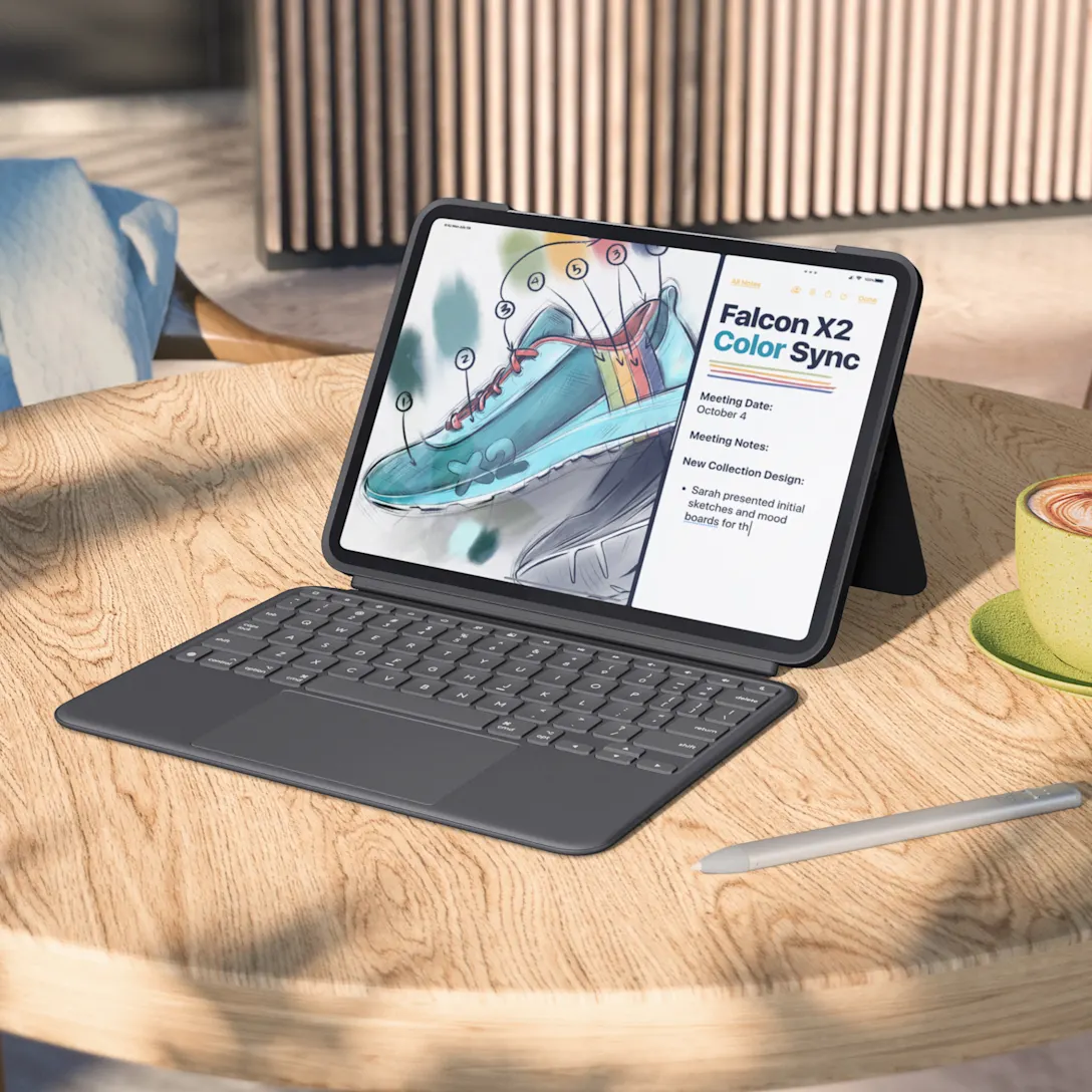 Logitech Combo Touch for iPad Pro Air 11 -inch (M2, M3 & M4), iPad Air (5th gen) Graphite Backlit keyboard and precise trackpad ( 920-012767 ) - Image 2