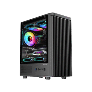 Ant Value VM45 M-ATX Mid Tower Tempered Glass Side Panel Black Gaming Cabinet With Pre-Installed RGB Fans ( AESP0389 )