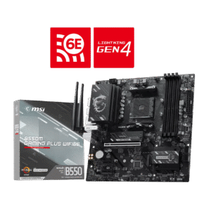 MSI B550M GAMING PLUS WIFI6E mATX Motherboard ( AMD Socket AM4 , Supports AMD Ryzen 5000, 5000 G-, 4000 G-, 3000 And 3000 G- Series Desktop Processors, 4x DDR4 RAM Slots, Max 128GB RAM )