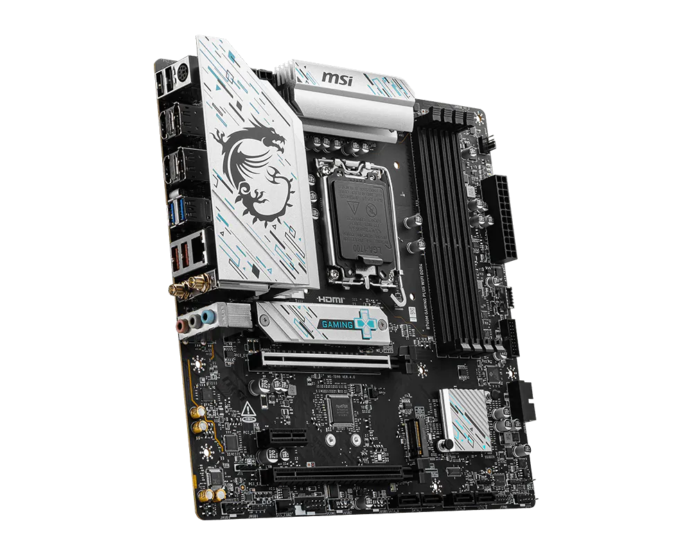 MSI B760M GAMING PLUS WIFI DDR4 Micro ATX Motherboard ( Intel LGA1700 Socket, Support Intel Core 14th, 13th, 12th Gen Processors, Intel Pentium Gold and Celeron Processors, 4 x DDR4 RAM Slots, Max 128GB RAM ) - Image 4