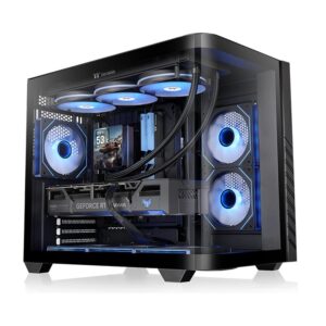 Thermaltake Vision 330 CR ARGB ATX Mid Tower 4mm Curved Tempered Glass Panel Black Pc Cabinet With Pre-Installed ARGB Fans ( CA-11V-00M1WN-00 )