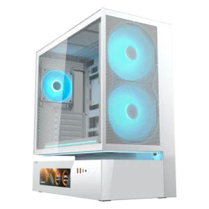 Cougar CFV235 Mesh Vision ARGB White CEB Mid Tower Glass Panel PC Case With Pre Installed ARGB Fans ( CGR-2DA4W-MV )