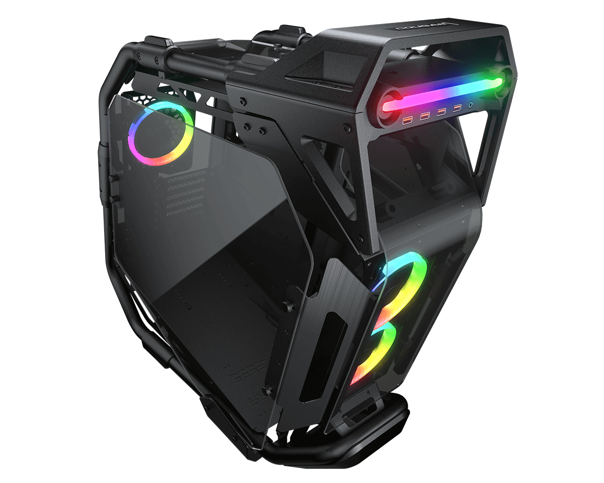 Cougar Cratus ARGB E-ATX Mid Tower Tempered Glass Panel PC Case With Pre Installed ARGB Fans ( CGR-5LMSB )