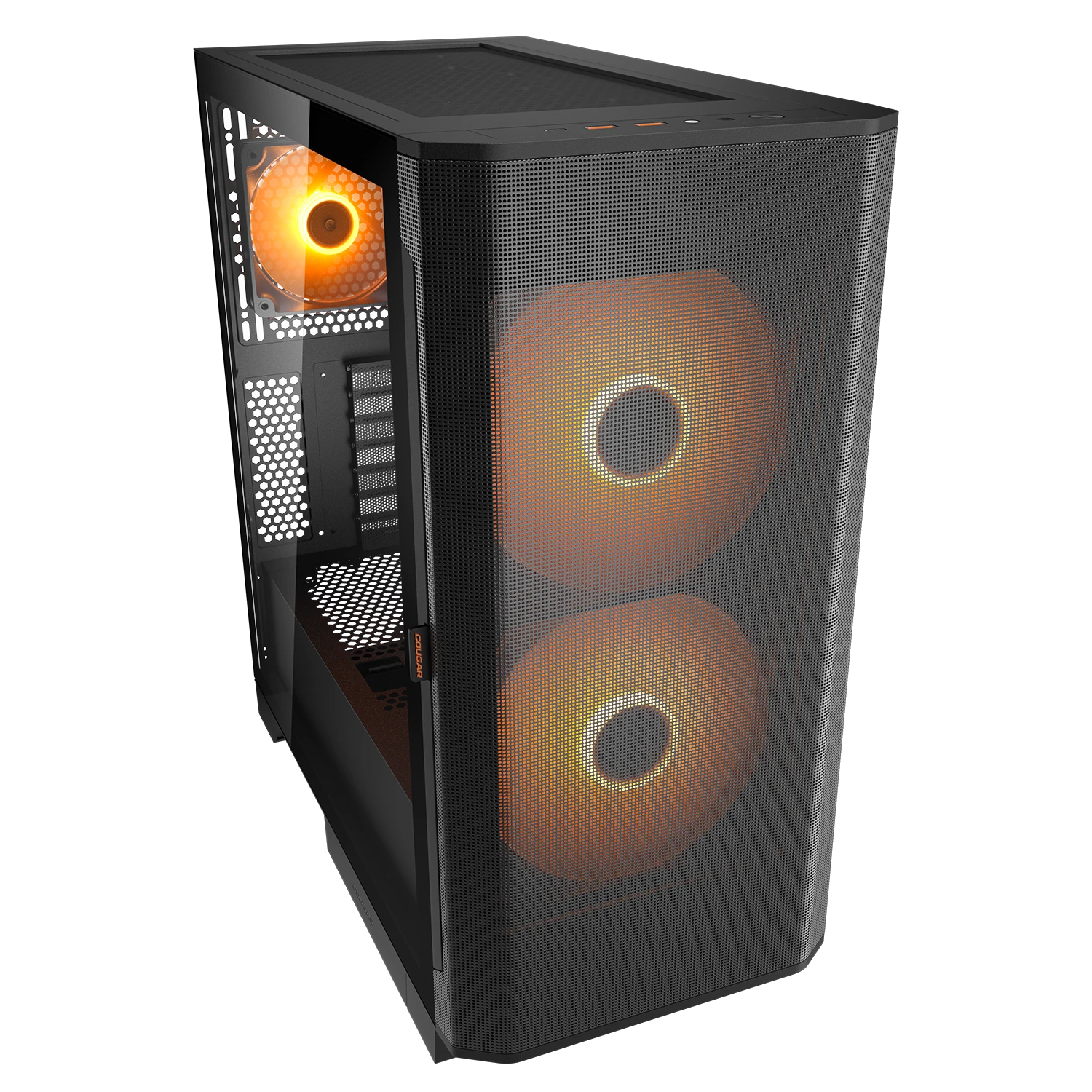 Cougar Airface Flo RGB Black E-ATX Mid Tower Glass Panel PC Case With Pre Installed ARGB Fans ( CGR-5YA6B-RGB ) - Image 3