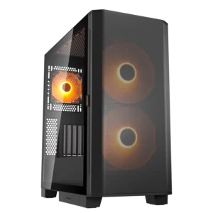 Cougar Airface Flo RGB Black E-ATX Mid Tower Glass Panel PC Case With Pre Installed ARGB Fans ( CGR-5YA6B-RGB )
