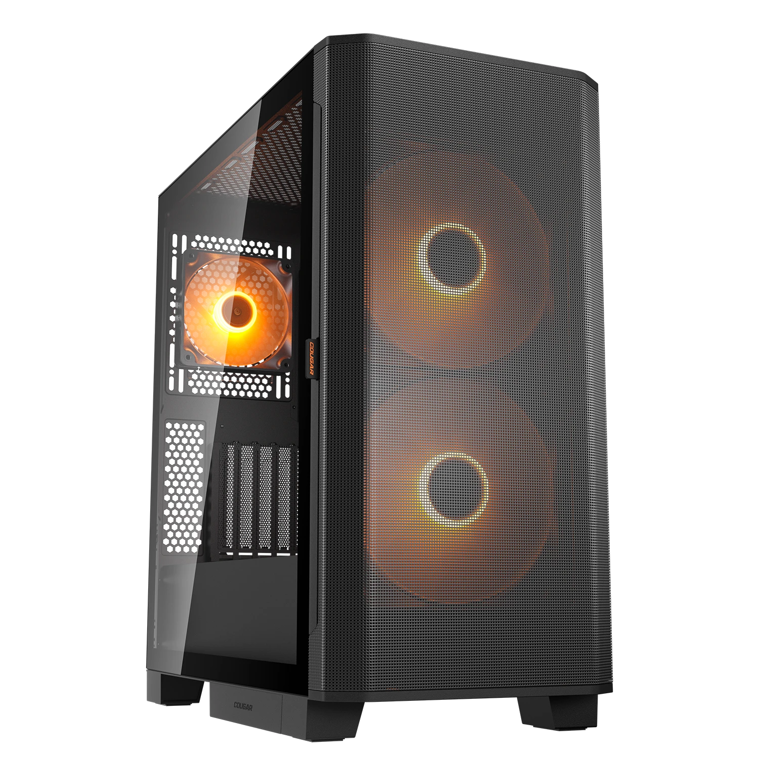 Cougar Airface Flo RGB Black E-ATX Mid Tower Glass Panel PC Case With Pre Installed ARGB Fans ( CGR-5YA6B-RGB )