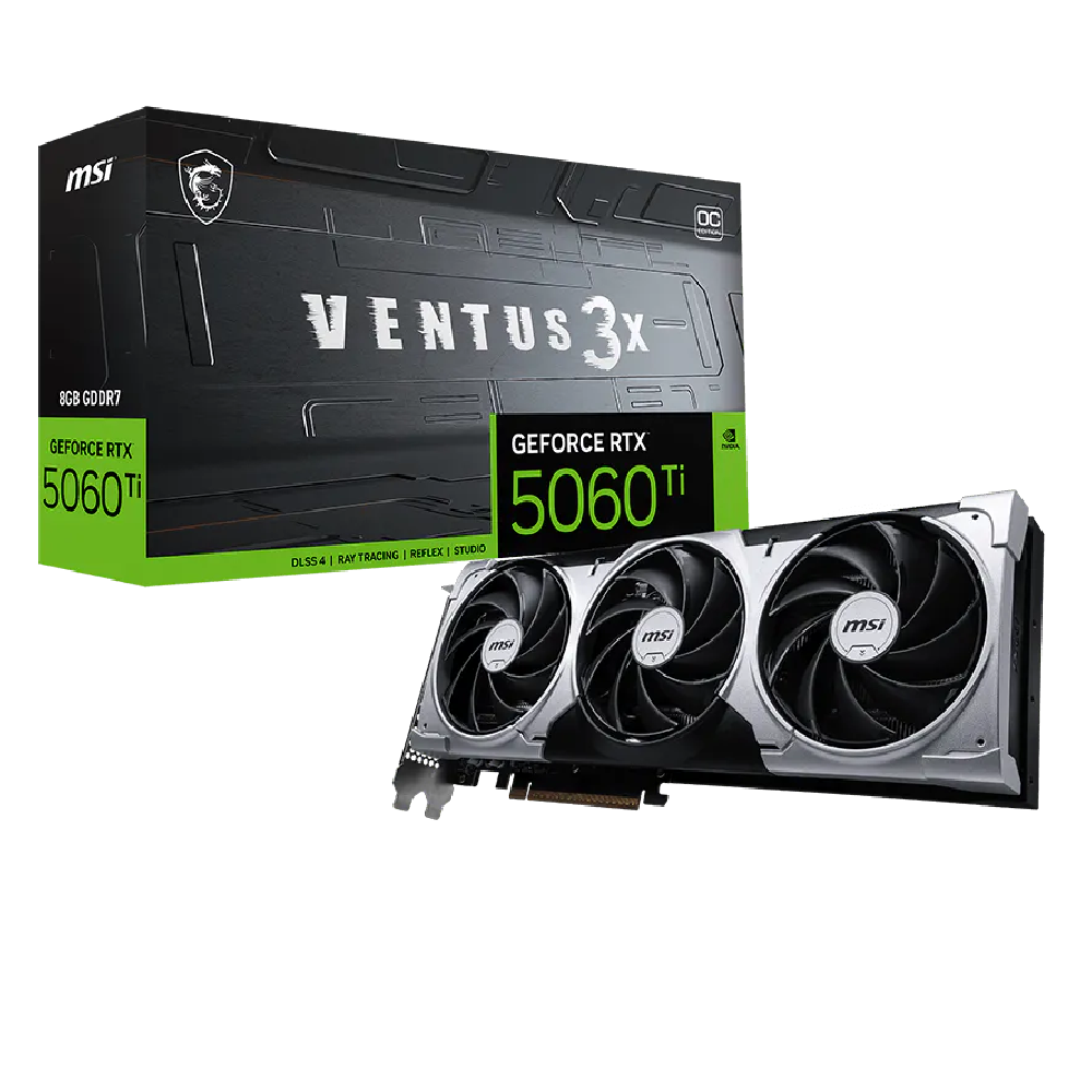 MSI GeForce RTX 5060 Ti 8G VENTUS 3X OC 8GB GDDR7 128-bit Gaming Graphics Card ( G506T-8V3C )