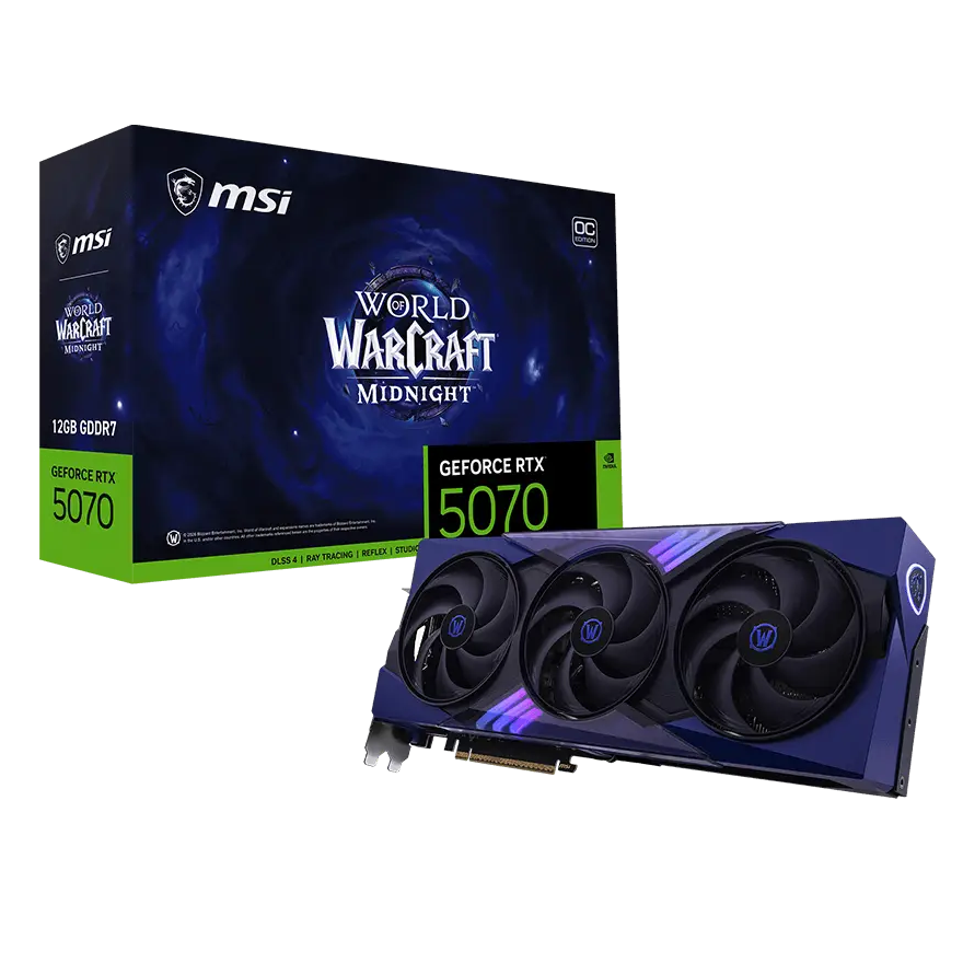 MSI GeForce RTX 5070 12G World of Warcraft MIDNIGHT VOID EDITION OC 12GB GDDR7 192-bit Gaming Graphics Card ( G507012WMVEC )