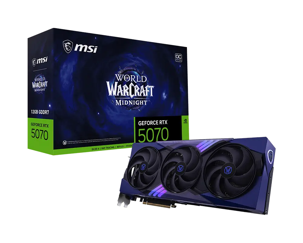 MSI GeForce RTX 5070 12G World of Warcraft MIDNIGHT VOID EDITION OC 12GB GDDR7 192-bit Gaming Graphics Card ( G507012WMVEC ) - Image 2